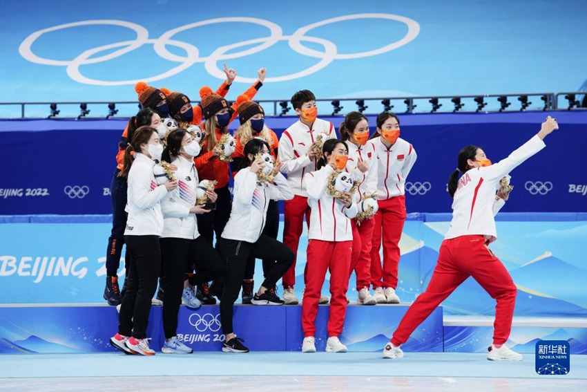 [올림픽] 쇼트트랙 여자 3000m 계주 결승, 中 국가대표팀 동메달