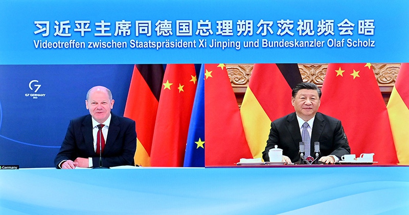시진핑 주석, 올라프 숄츠 독일 총리와 화상 정상회의