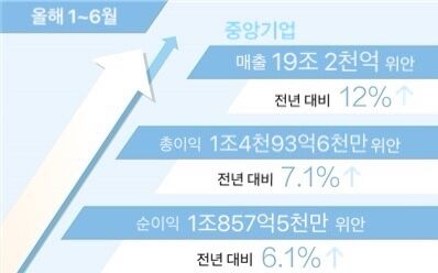 中 중앙기업, 상반기 순이익 6.1% ‘껑충’