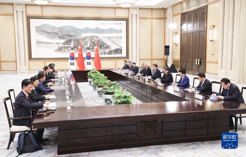 시진핑 주석, 한덕수 한국 총리 회견