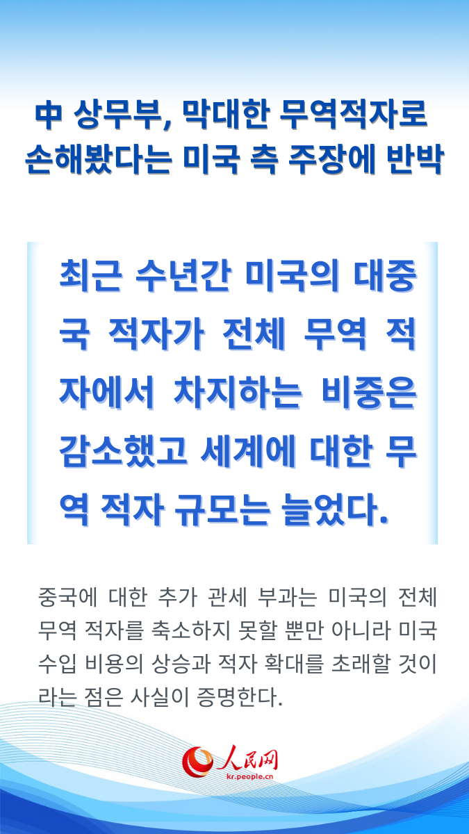 막대한 무역적자로 미국이 ‘손해 봤다’?…中 상무부, 반박