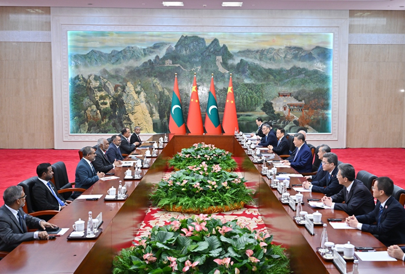 시진핑 주석, 모하메디 무이주 몰디브 대통령 회견