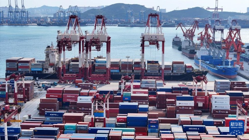 산둥 항구 칭다오항, 중-한-일 해상 물류 대통로 구축