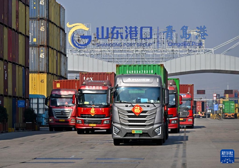 中 산둥항구 칭다오항, 춘제 연휴 특별 작업 전력 가동