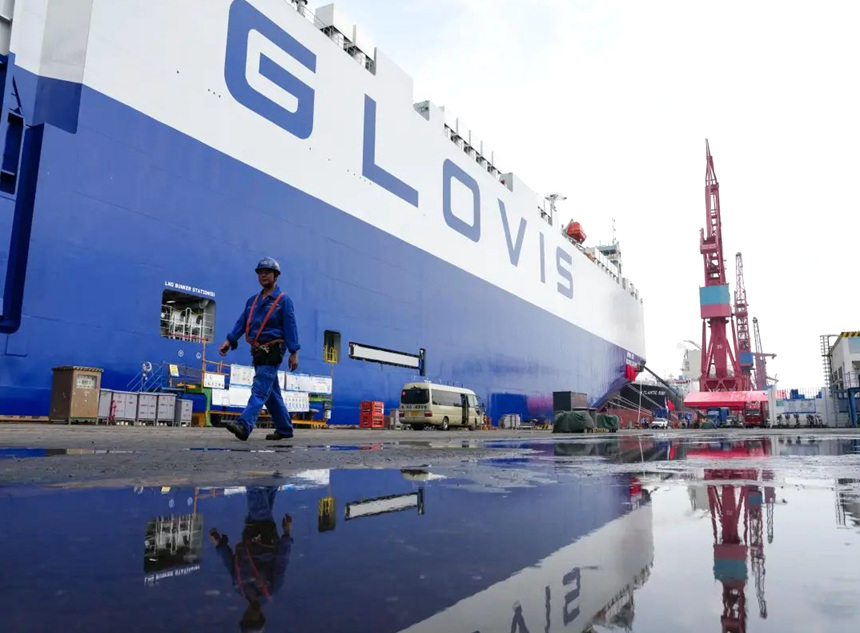 中, 세계 최대 자동차운반선 인도…수주 잔액 1000억元 달해